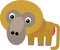 cartoon scene with monkey ape baboon isolated safari illustration for children