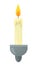 Cartoon scene old looking candle illustration