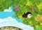 cartoon scene park or forest sun and owl illustration funny artistic looking painting