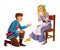 cartoon scene with prince and princess illustration funny artistic painting scene