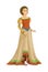 Cartoon scene with princess royal girl standing being happy thinking about something