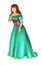 Cartoon scene with princess royal girl standing being happy thinking about something