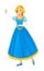 Cartoon scene with princess royal girl standing being happy thinking about something