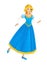 Cartoon scene with princess royal girl standing being happy thinking about something