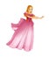 Cartoon scene with princess royal girl standing being happy thinking about something