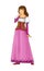 Cartoon scene with princess royal girl standing being happy thinking about something