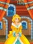 cartoon scene with queen or princess in the castle illustration artistic style scene