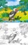 Cartoon scene with wild animal bird vulture in nature - illustration