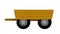 Cartoon scene with wooden farm wagon on white background