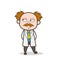 Cartoon Scientist Cunning Smile Vector Illustration