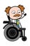 Cartoon Scientist on Wheel Chair