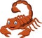 Cartoon scorpion on white background