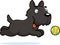 Cartoon Scottie Chasing Ball