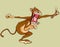 Cartoon screaming monkey red