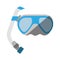 Cartoon scuba dive mask tube