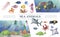 Cartoon Sea Animals Composition