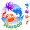 Cartoon Seafood logo