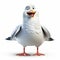 Cartoon Seagull With A Big Mouth: Maya Rendered Character With Relatable Personality