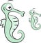 Cartoon seahorses swimming under water vector illustration for children