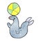 cartoon seal balancing ball