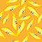 Cartoon seamless with animated bananas