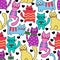 Cartoon seamless colorful cats