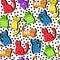 Cartoon seamless colorful cats