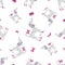 Cartoon seamless pattern with glamour dog