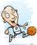 Cartoon Senior Basketball Player Running