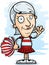 Cartoon Senior Citizen Cheerleader Waving