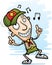 Cartoon Senior Citizen Scout Dancing