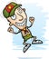 Cartoon Senior Citizen Scout Jumping