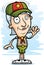 Cartoon Senior Citizen Scout Waving