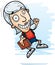 Cartoon Senior Citizen Student Jumping