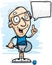 Cartoon Senior Racquetball Player Talking