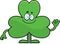 Cartoon Shamrock Waving