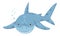 Cartoon shark. Cute swimming ocean shark creature, marine predator mascot. Underwater shark predator flat vector symbols