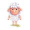 Cartoon sheep. Cute lamb isolated on white background. Cartoon c