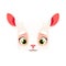 Cartoon sheep kawaii square animal face, farm lamb