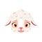 Cartoon sheep or lamb kawaii square animal face