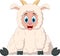 Cartoon sheep sitting and smiling pose