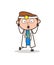 Cartoon Shocked Doctor Expression Vector Illustration