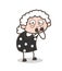 Cartoon Shocked Old Granny Face Expression Vector Illustration