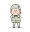 Cartoon Shocked Soldier Face Expression Vector Illustration