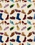 Cartoon shoes set seamless pattern