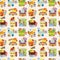 Cartoon shop ,seamless pattern