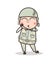 Cartoon Shy Army Man Blushing Face Vector Illustration
