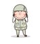 Cartoon Shy Army Man Smiling Vector Illustration