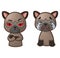 Cartoon siamese cat angry and cry emoticons