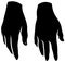 Cartoon silhouette human hands vector icons set